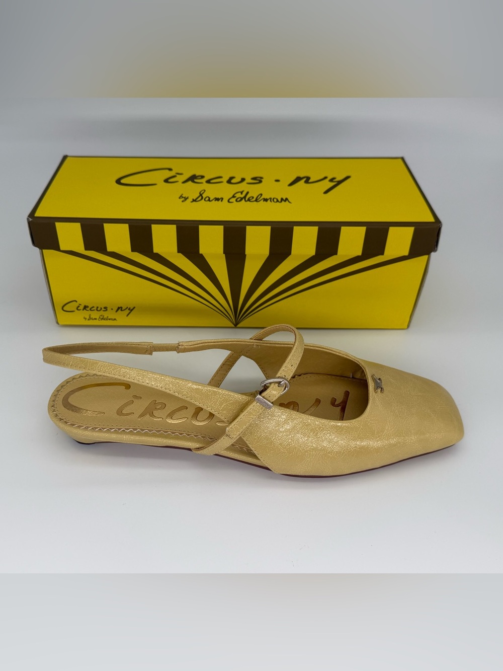 NIB Circus NY by Sam Edelman Elara Slingback Mary Jane Flat Yellow 10